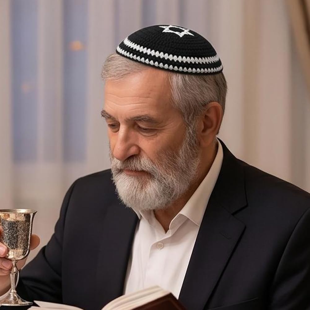 Kipá De Punto Bordada Yarmulke Kipá Judía Yarmulka Sombrero Yarmulka Hombres O Niños