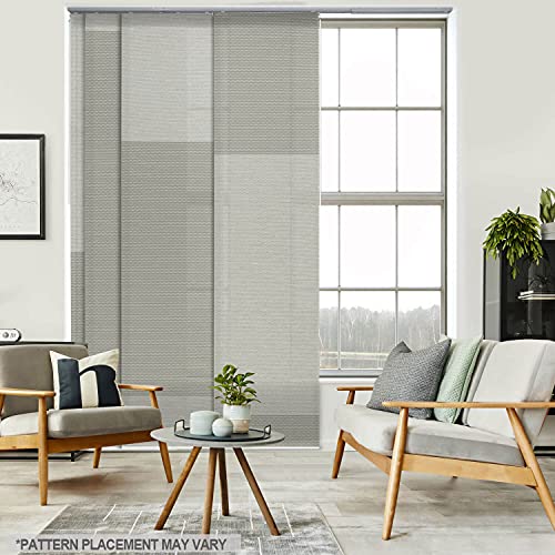 Godear Design Deluxe Adjustable Sliding Panel Track Blind 45.8"- 86" W X 96" H, Extendable Trimmable Blind For Sliding Glass Door, Vertical Blind For Patio Door, Hanging Room Divider, Couch Potato #TOP1