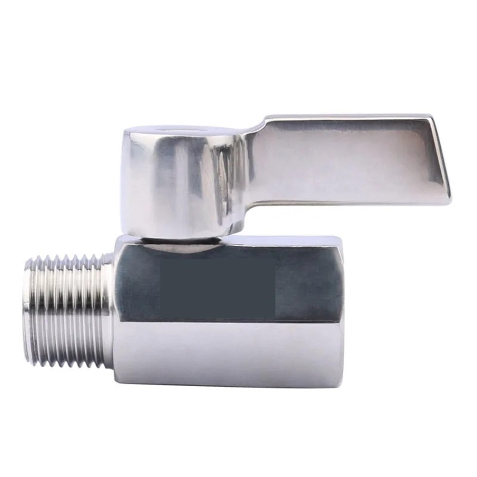 1 mini válvula de bola de acero inoxidable SU304, 2 vías, rosca hembra y macho BSP/NPT de 0.12 a 1 pulgada, para agua, aceite, gas y uso industrial (1 cm, NPT-macho a hembra)
