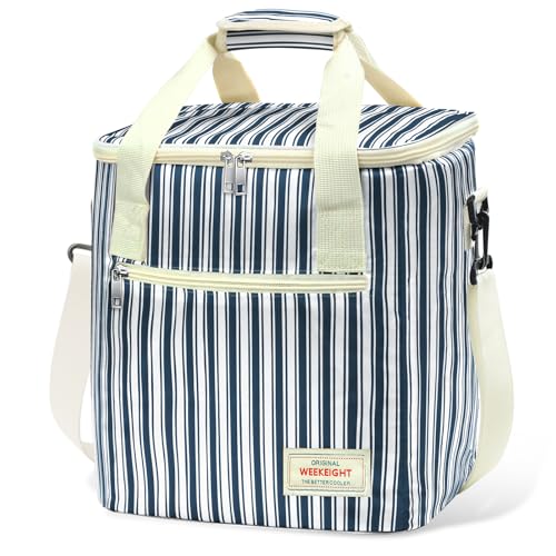 Beautyshow Bolsa isotérmica plegable de 15 litros, bolsa aislante reutilizable, bolsa térmica portátil con correa de hombro ajustable para estudiantes, oficina, picnic, playa, coche, viaje