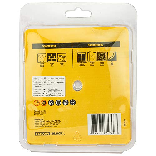Image of DEWALT DW47402M-IN 4'' /110 mm Segmented Diamond Marble Cutting Blade (Pack of 3)