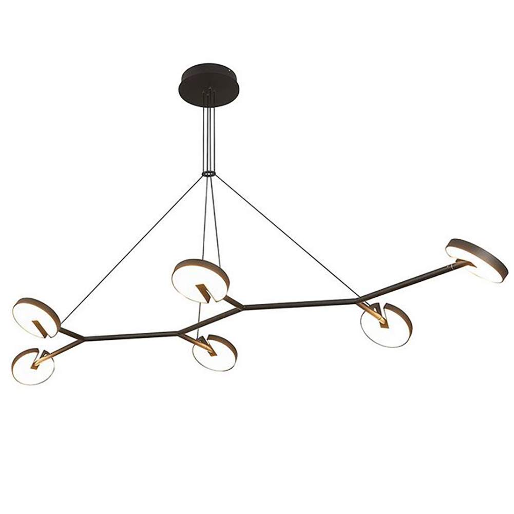CSXSXAUO Rotatable Sputnik Chandelier Modern Led Dimmable Pendant Lighting Fixture Acrylic Lampshade Hanging Ceiling Light for Dining Room Living Room-Tricolor 6 Lights It's so kind of you
