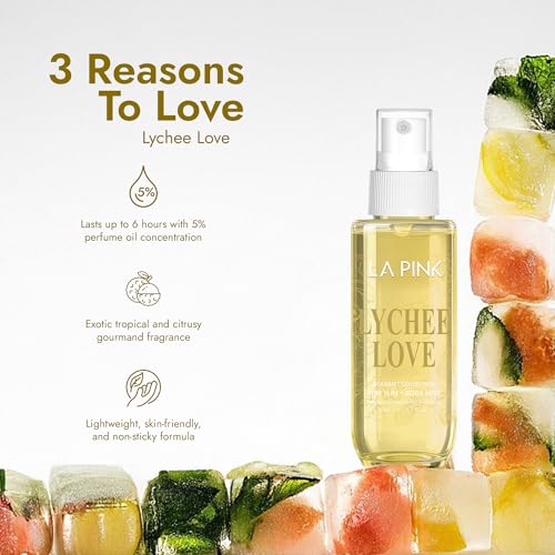 Image of LA PINK Warm Vanilla & Lychee Love Body Mist Perfume Combo | Citrus, Musk, Chocolate, Coconut & Jasmine | Skin-Friendly Unisex Long-Lasting Fragrance Spray | Lasts Up to 6 Hours | 50ml Each