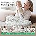 Safotad Nursing Pillow for Breastfeeding, Original Breastfeeding Pillows for Support Mom and Baby, Nursing Pillows with Adjustable Waist Strap, Pocket and Removable Soft Cover, White