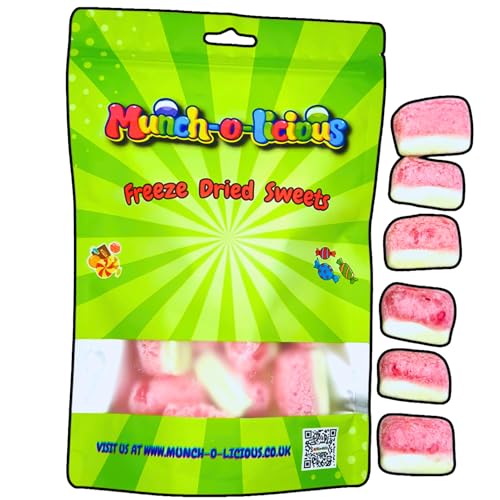 Munch-o-licious Chuches Liofilizadas Sandía 150g - Dulces Americanos Coloridos - Golosinas Freeze Dried candy Perfectas para Regalos - fruta liofilizada en trozos - Alimentos liofilizados