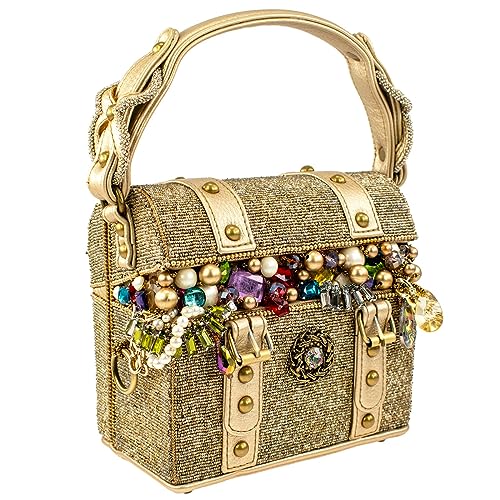 Image of Mary Frances Secret Treasure Top Handle Treasure Chest Handbag, Gold