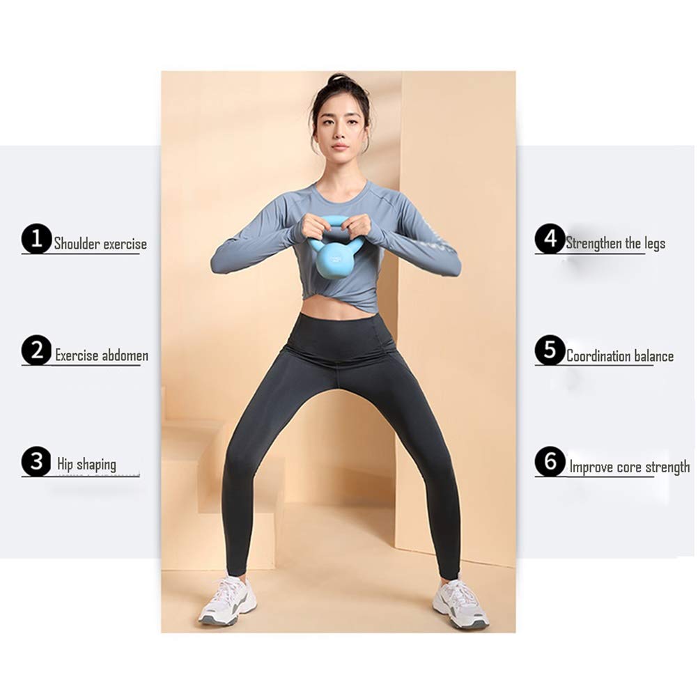Kettlebell AGYH Soft Touch in Ghisa, Attrezzatura Sportiva per Uomo, Donna E Bambino, 4 kg / 5 kg / 6 kg, 3 Colori