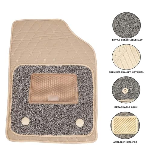 Image of CARNEST 7D Luxury Leather Car Floor Mat | 100% Waterproof, Dustproof & Anti-Slip | Universal Fit Compatible with (Dzire 2017,Black)