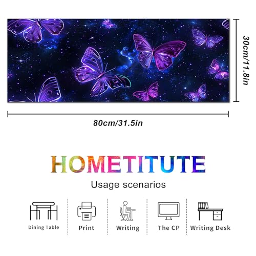 Tapis de souris de jeu grand format 80x30 cm papillon violet XL - 5