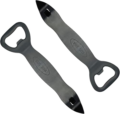 Abrebotellas de acero inoxidable, 2 unidades, color negro, abridor de latas para llaves de iglesia, abrelatas de cerveza para bar, cocina, fiesta,