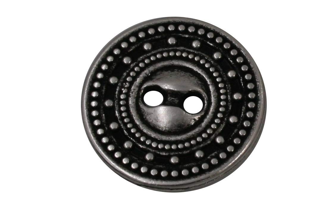 Bottoni Piatti Metallici Argento Anticato - 10 Pezzi 17mm O 22mm
