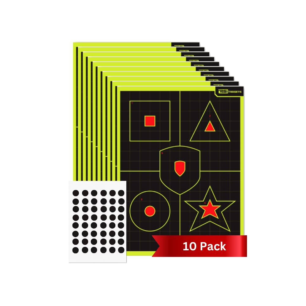 Splatter Shot - 12 x 18 inch - High Visible Impact, Shooting Practice Target, Accuracy for BB Guns, Rifles, or Pistols Range. Shot Reactive Upon Impact Indoor and Outdoor (10 Pack)