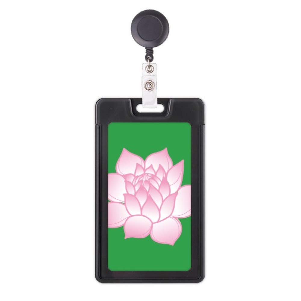 Porte-badge rétractable fleur de lotus rose idéal pour infirmière