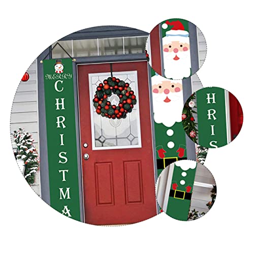 jojofuny 3 pares de cortinas de impressão de faixa de ano de Papai Noel, artigos de pendurar, tema d