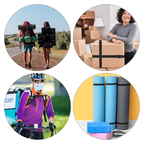 Image of 4 Pack Adjustable Straps for Luggage, Travel Suitcase, Backpack - Packing Belt With Quick Release Buckle (Black)