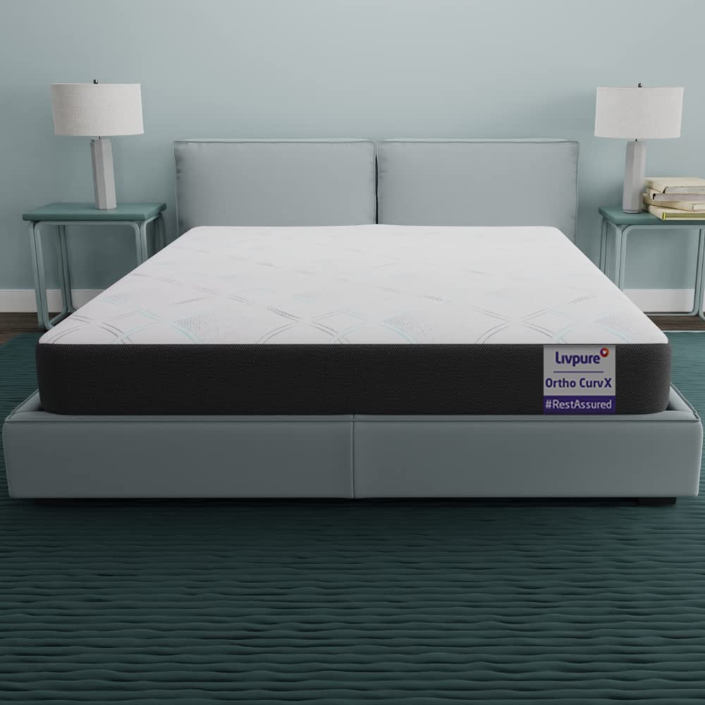 Livpure Smart Ortho CURVX Memory and Curved Orthopaedic Mattress | 5D SleepTech Crafted Zones | ComfortScience US Tech Foam | High GSM Neon Washable Fabric |Single Bed (75x36x6) inch, 10 Year Warranty