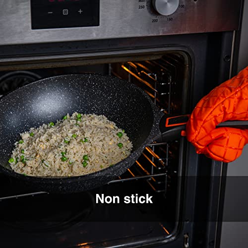 Pep Induction Wok Non-Stick with Lid and Detachable Handle Induction Compatible Also Works on Gas and Electric Hobs 29cm - Image 4