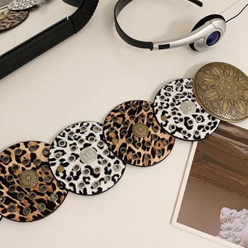 Vintage Belt For Women Fashion Round Disc Wide Belt Elegant Waistband For Pants Jeans Cowgirls Waist Ornament3