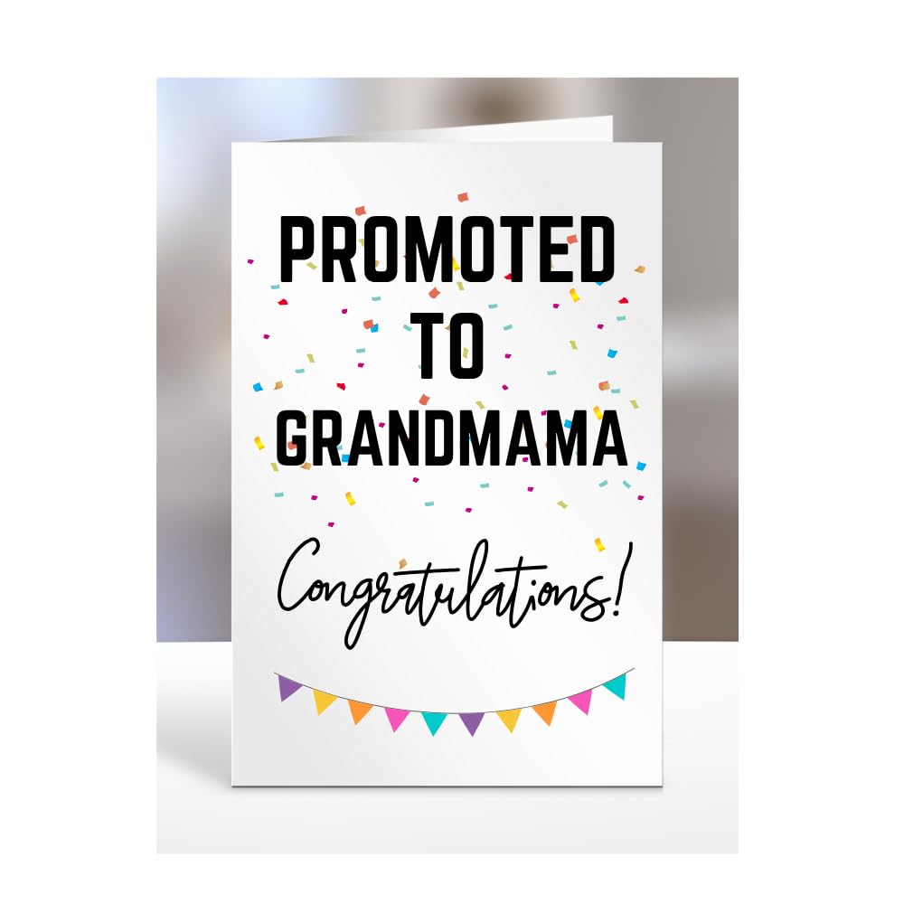 Promoted to Grandmama card, gifts for men, women, him, her, female, male, presents for Christmas, new, congratulations, A5-171_110