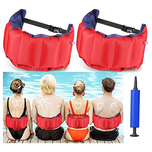 2pcs Cintura di Nuoto Gonfiabile Cintura di Nuoto Galleggiante Aiuto Nuoto Cintura Sportiva Gonfiabile Regolabile e Portatile per Adulti e Bambini