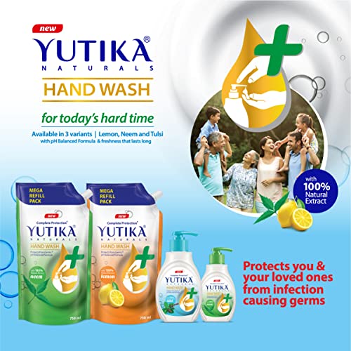 Image of Yutika 100% Natural Extract Complete Protection Handwash Super Saver Refill Pack with a pH Balanced Formula, Neem Fragrance Liquid Soap Refill, 750ml