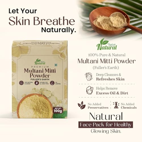 Image of Multani Mitti Powder 300g | 100% Pure & Natural Fuller�s Earth | Skin Brightening, Oil Control, Acne & Pimples Care | Natural Face Pack & Hair Pack for Healthy Skin & Hair