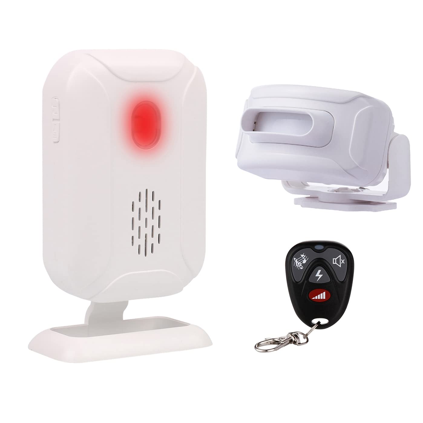 Mengshen Alarma De Entrada con Sensor De Movimiento, Sistema Inalámbrico De Seguridad para El Hogar Timbre para Interior Exterior (1 Receptor Y 1 Sensor Y 1 Mando A Distancia)
