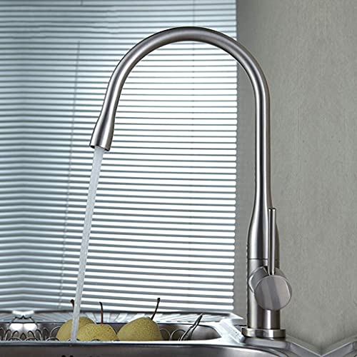 CAPXXIN Grifos de fregadero de cocina moderna grifo mezclador de cocina doble palanca giratoria giratoria grifos de fregadero cromado con accesorios estándar (color : dibujo) necesario