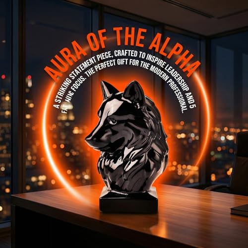 Estatua de lobo de obsidiana negra 3.15 pulg escultura de cristal miniatura 6