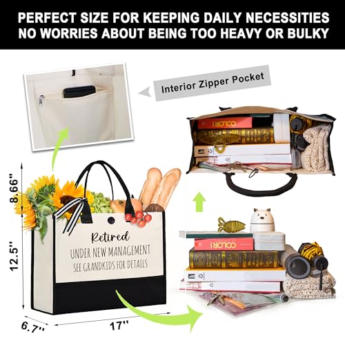Afterprints Retirement Gift for Woman, Retired Tote Bag, Retirement Gifts for Women 2025, Funny Retirement Canva Bag, Retirement Gifts for Coworker, Nurse, Grandma, Friend, Teacher4