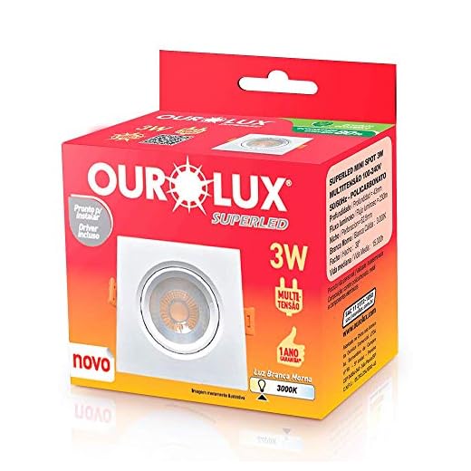 Superled Mini-Spot Quadr 3W 3000K Branco