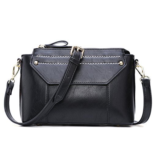 Sac à main bandoulière vintage noir avec bandoulière réglable confort