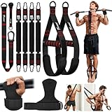 Upgraded Pull Up Assistance Bands, Heavy Duty Resistance Bands with Handles, Exercise Band with Door Anchor, Adjustable Workout Band Set for Pull Up Bar, Full Body Strength&Muscle Training, Home Gym