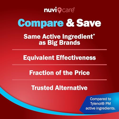 Image of NUVICARE Pain Relief PM, Acetaminophen 500mg & Diphenhydramine 25mg, 2Pk