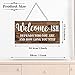 Hotop Funny Christmas Welcome Front Door Sign Welcome-ish Hanging Sign 12 x 6 Inch, Rustic Wall Farmhouse Door Decor for Home Porch Entryway Decor(White Words with Brown Base)