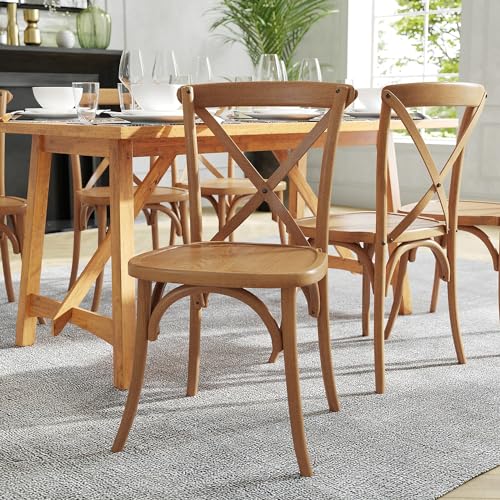 Image of Flash Furniture 2 Pack HERCULES Series Pecan Cross Back Chair