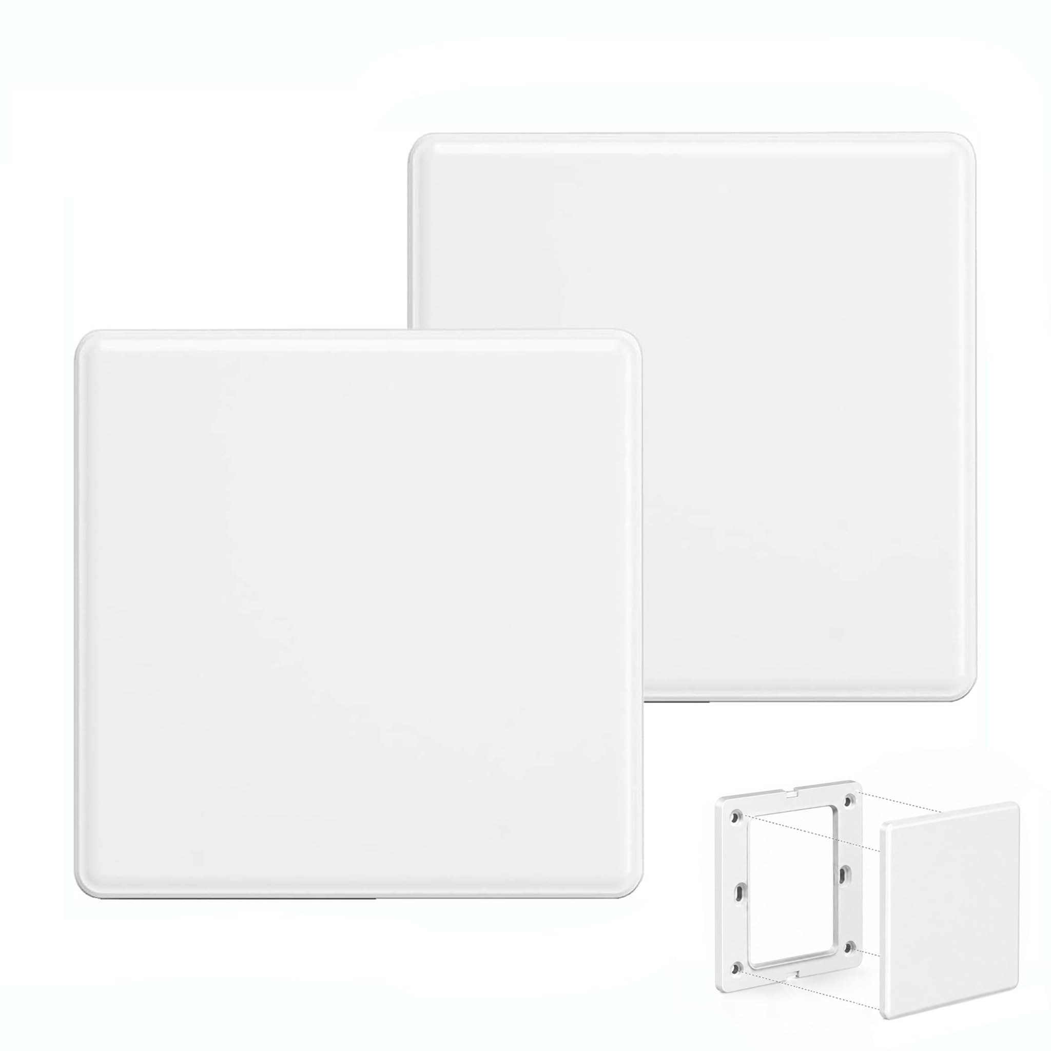 Cache Prise Murale Obturateur Électrique à Vis 86x86mm Blanc Lot de 2