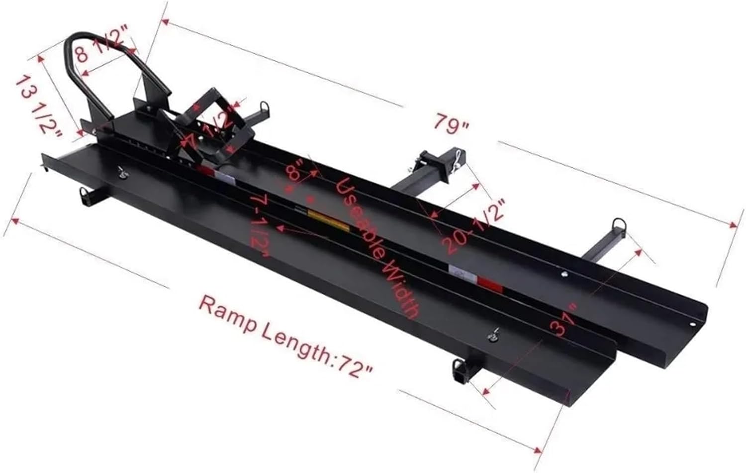 600 LBS Heavy Duty Motorcycle Bike Rack Hitch Mount Hauler W/Ramp