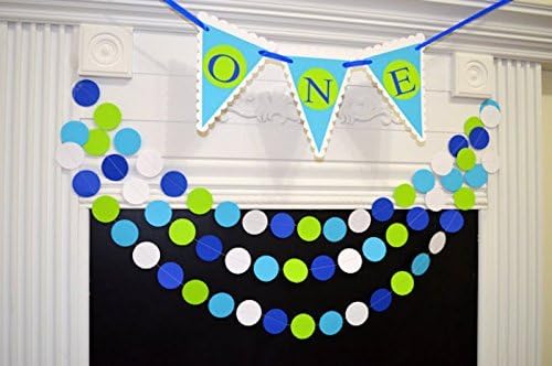 Miniatura 2 de I am one banner and garland set, Baby's 1st birthday party decor, lime green birthday banner, highchair banner, I am 1 birthday decor