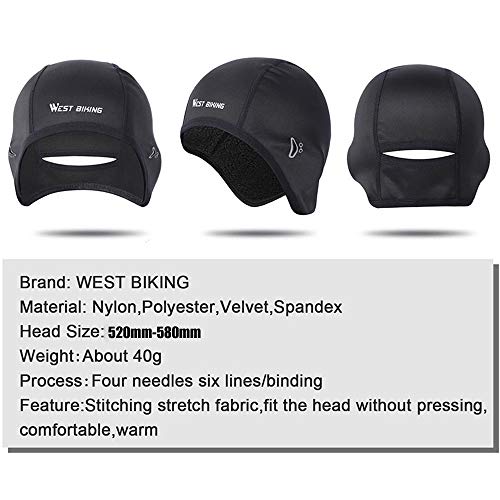 Boné de ciclismo de inverno, Andoer Boné de ciclismo de inverno à prova de vento de lã térmica corri
