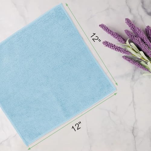 Image of UNIMADE Washcloths - 20 Pack - Face Towels (12 inch x 12 inch), Highly Soft Wash Cloths and Hand Towels, Fast Drying Multi-Purpose Microfiber Cleansing Cloths for Bathroom, Hotel, Spa, and Salon - Blue