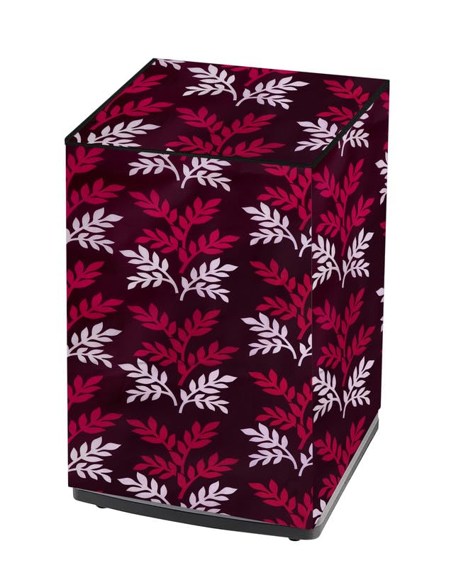 Image of Fully Automatic Top Load Washing Machine Cover Suitable For Samsung, Lg, Godrej, Whirlpool 6.5Kg, 7Kg, 7.5Kg, 8Kg, 9Kg, 10Kg, 11Kg ( 58Dx60Wx94H ), Waterproof Cover, Wine Leaf.