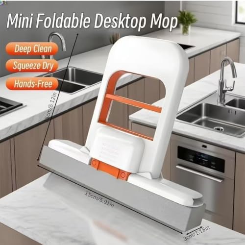 Image of RIVIOX Mini Countertop Squeegee and Sink Scraper | Kitchen Cleaning Tool for Dish Washing Area, Mirror & Car Windows | Compact Design & Storage Hanger