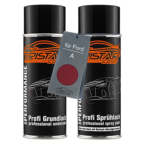 TRISTARcolor Pintura automotriz Set de botes de spray para Ford A Pepper Red Perl Fondo pintura base aerosol 400 ml