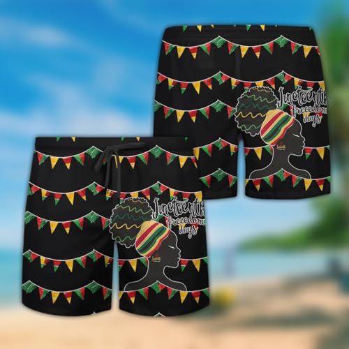 Juneteenth Mens Swim Trunks - Black History Hawaiian Mens Swim Short Beach Shorts TU-SH-552
