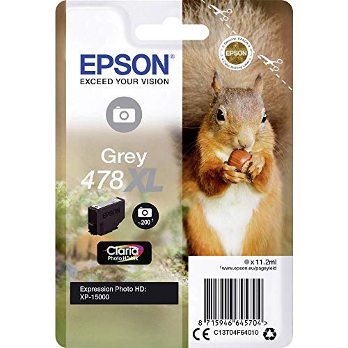 Epson Squirrel Singlepack Grey 478XL Claria Photo HD Ink