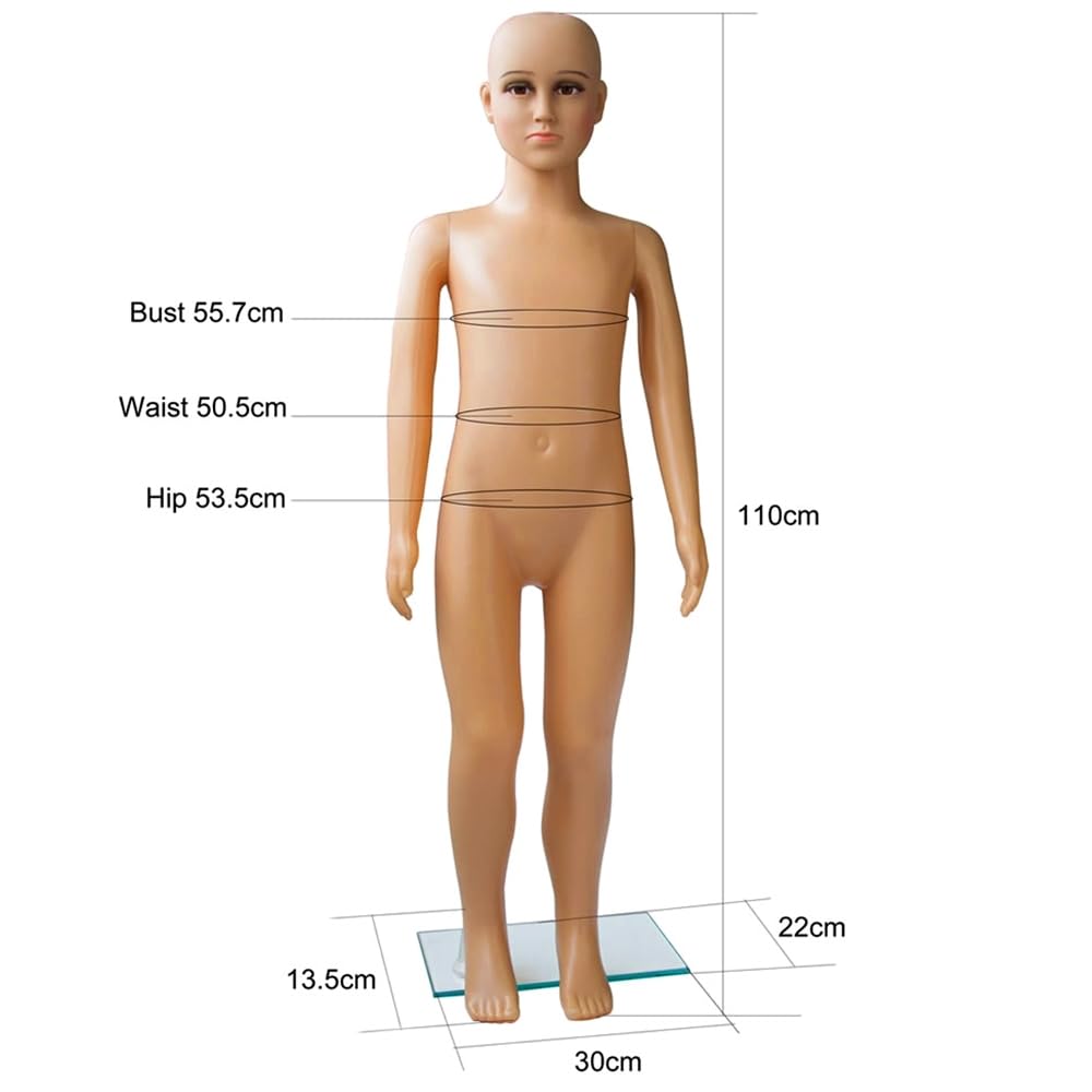 Mucola Schaufensterpuppe Kind 110 cm Mannequin Dekopuppe PE-Plastik Hell | Kinderpuppe Modepuppe Schneiderpuppe beweglich Verschiedene Posen | Schaufenster Display Deko Puppe Kinderbekleidung Laden