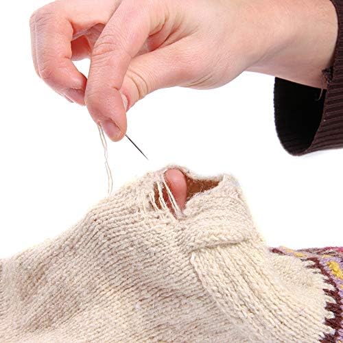 FEPITO 66 Pcs Golden Sewing Needles Self Threading Needles Hand Needles Stitching Pins Embroidery Hand Sewing Tools