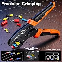 Preciva Crimpzange Set mit Abisolierzange Presszange für isolierte Kabelschuhe 0,5 bis 6 mm² 3 farbcodierte Crimpbacken ergonomischer Griff für Auto Haushalt Werkstatt – Ansicht 3