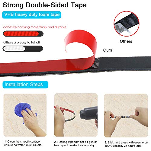 ALITOVE 16.4ft 5050 Blue LED Flexible Strip Ribbon Light Black PCB DC 12V 5M 300 LEDs Waterproof IP65 for Home Garden Commercial Area Lighting, Without Power Supply